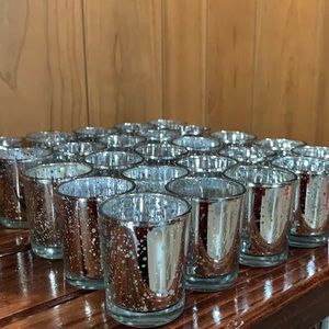 Silver Mercury Glass style votive holders, set of 25
